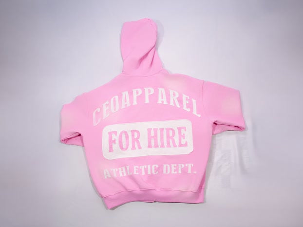 For Hire hoodie  (Pink)
